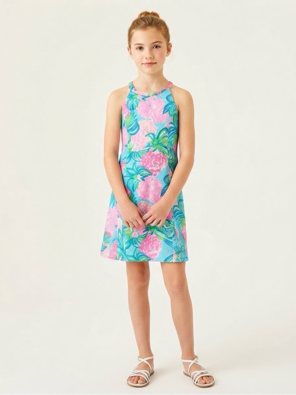 New Lilly Pulitzer Girl's Fernanda Pineapple Shake Dress Size 10